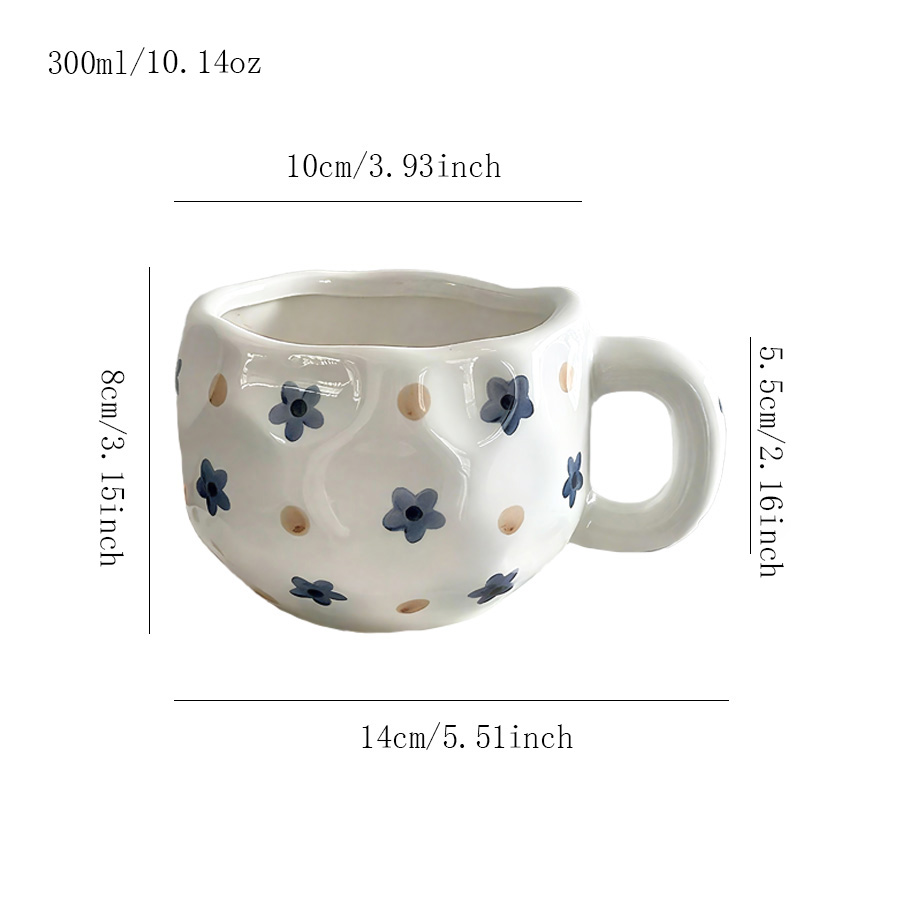 陶瓷杯 点点蓝花