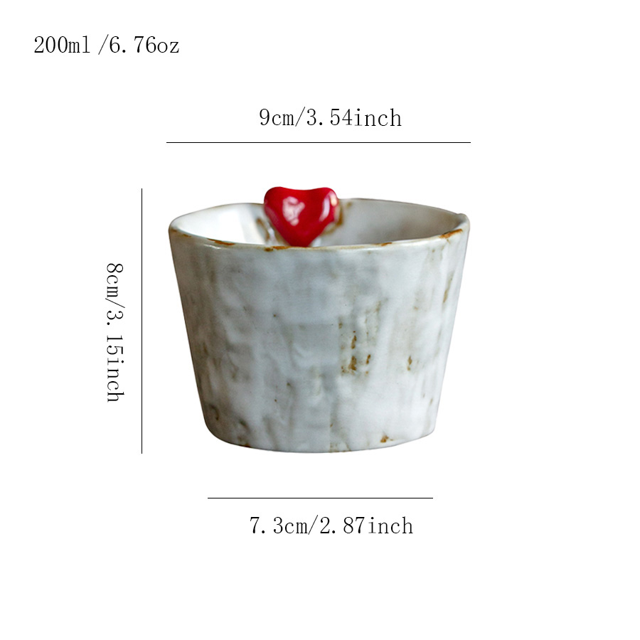 陶瓷杯 粗陶爱心