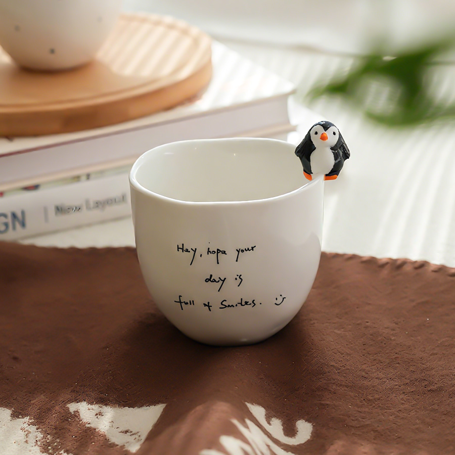 陶瓷杯 浮雕动物