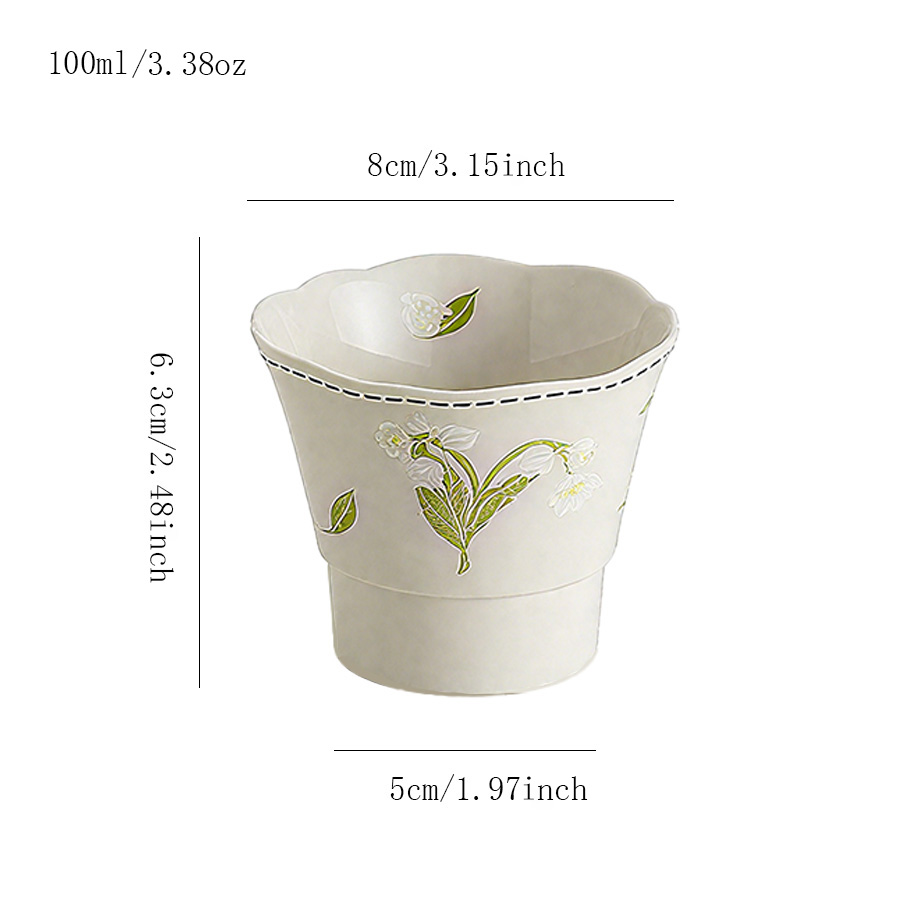 陶瓷杯 花边铃兰