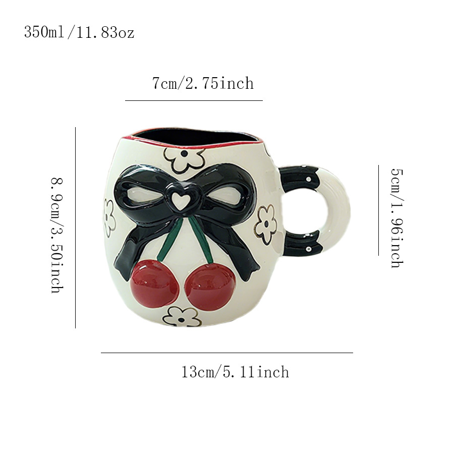 陶瓷杯 蝴蝶结樱桃