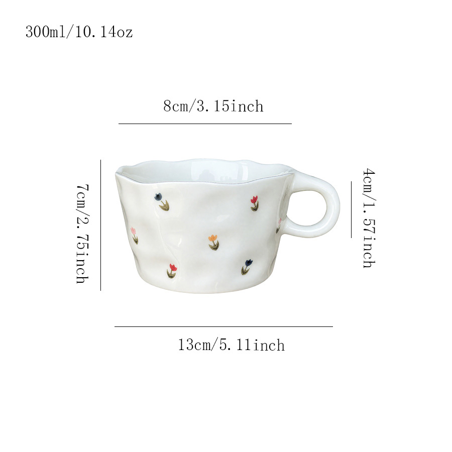 陶瓷杯 手绘花卉