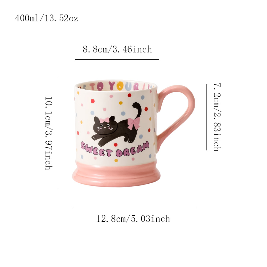 陶瓷杯 粉底猫咪