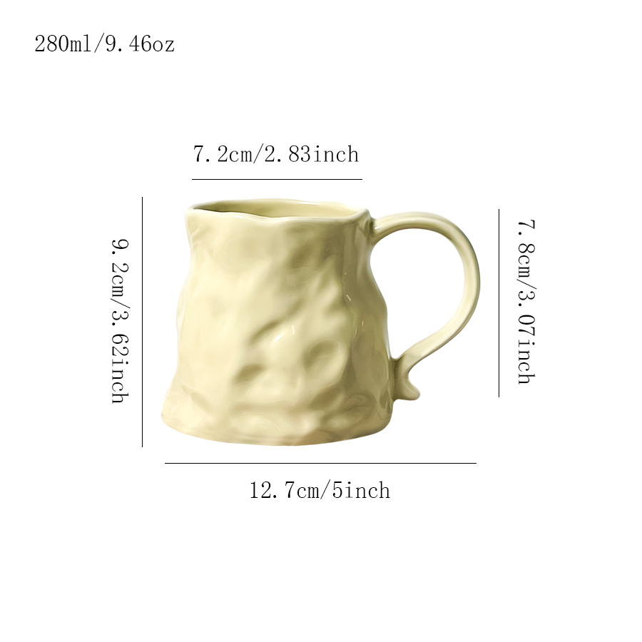 陶瓷杯 手捏褶皱