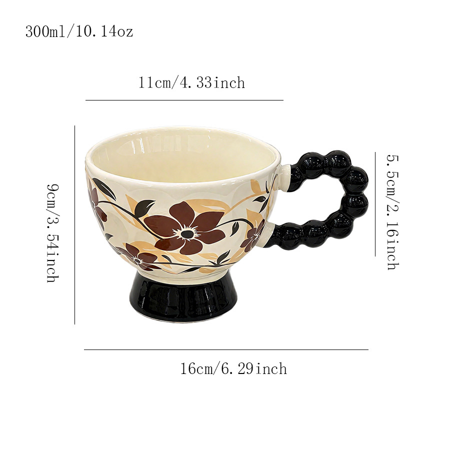 陶瓷杯 复古花朵
