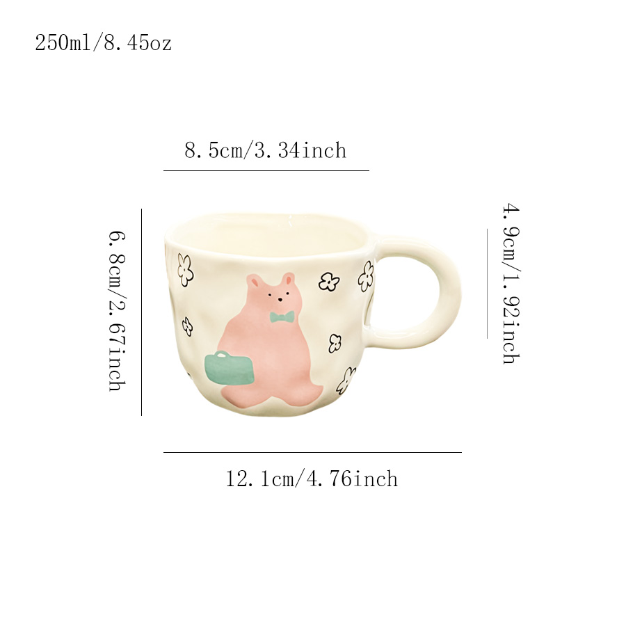陶瓷杯 手捏小熊