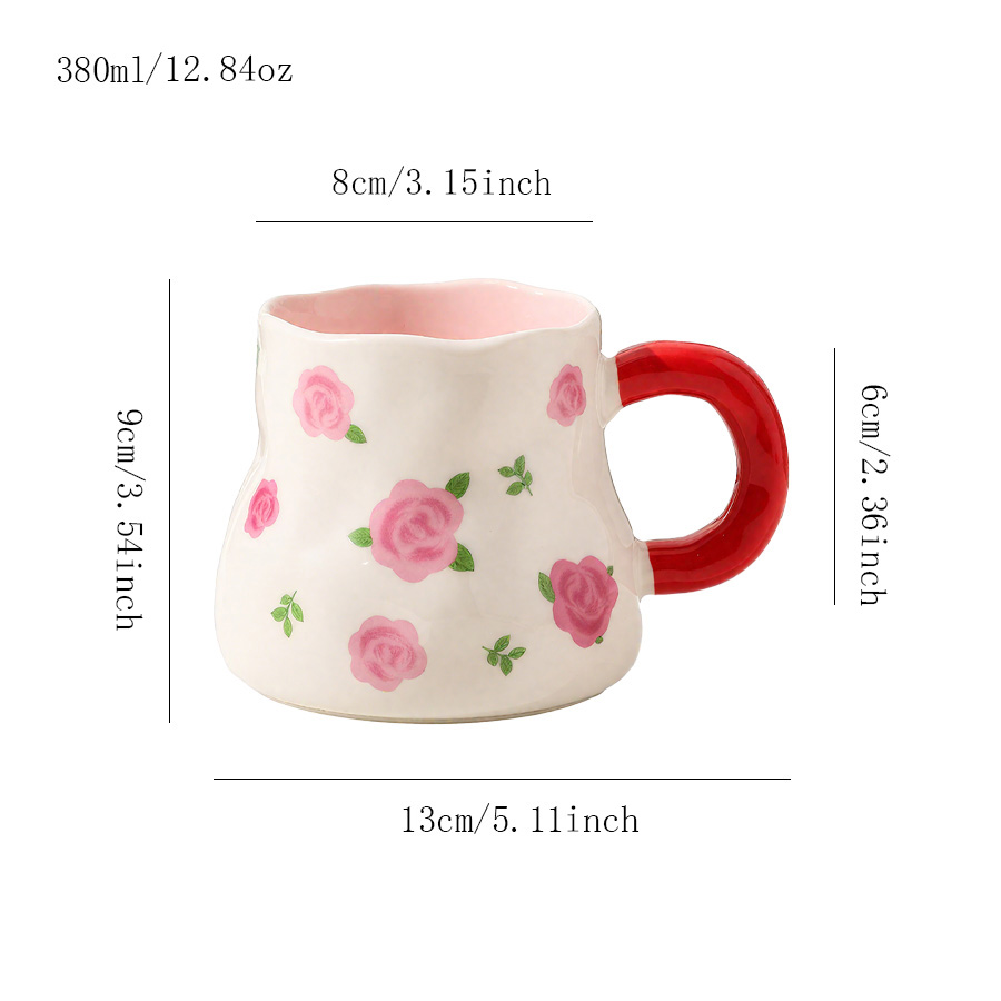 陶瓷杯 碎花口杯