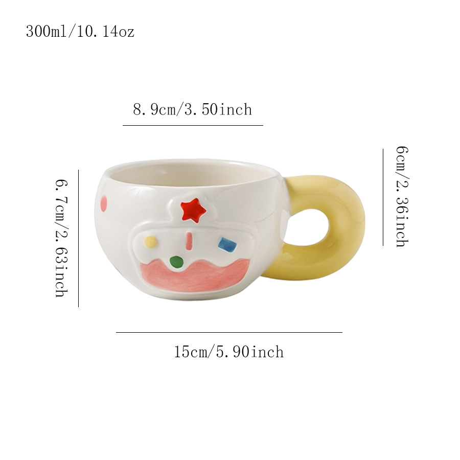 陶瓷杯 浮雕蛋糕