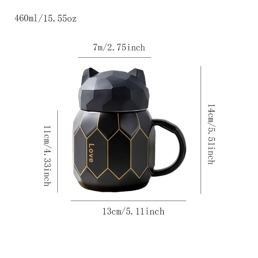 陶瓷杯 棱面小熊