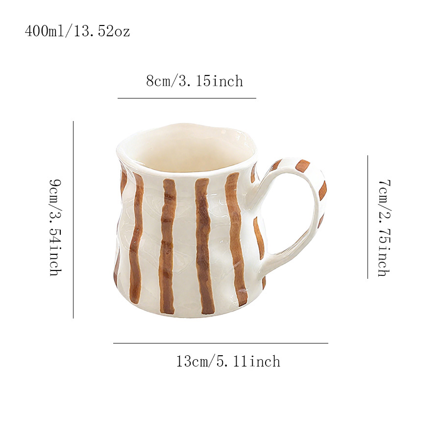 陶瓷杯 手捏条纹