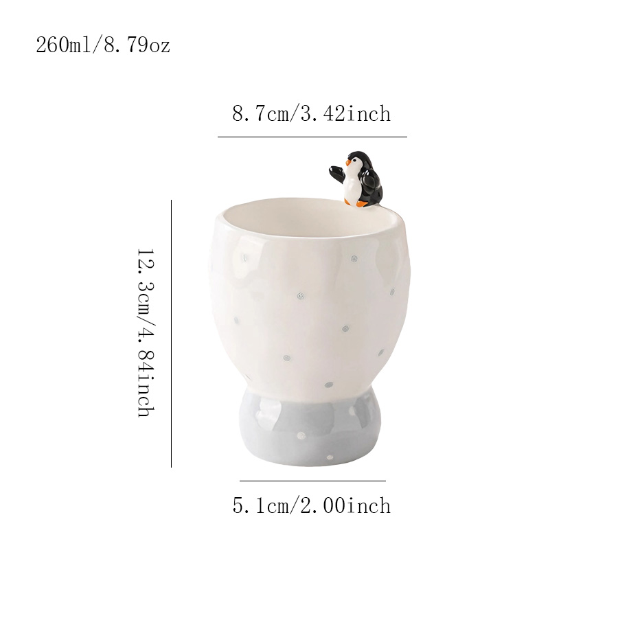 陶瓷杯 手握企鹅