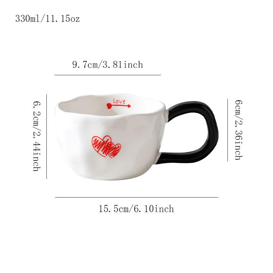 陶瓷杯 大耳爱心