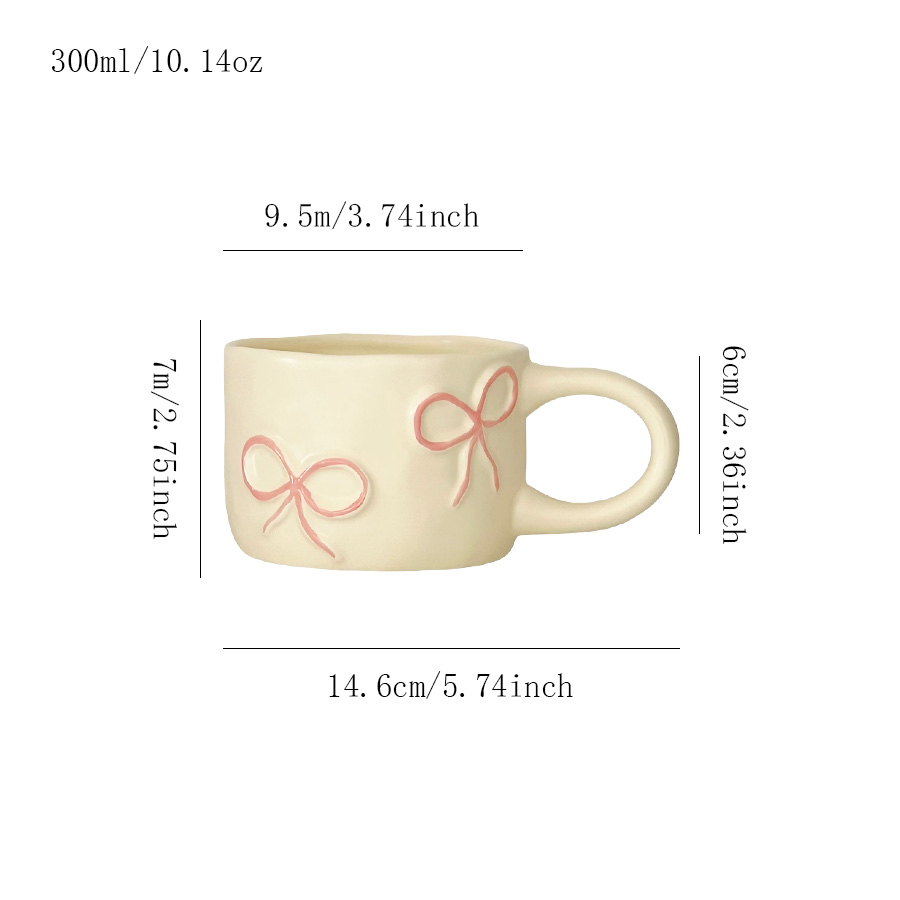 陶瓷杯 手绘蝴蝶结