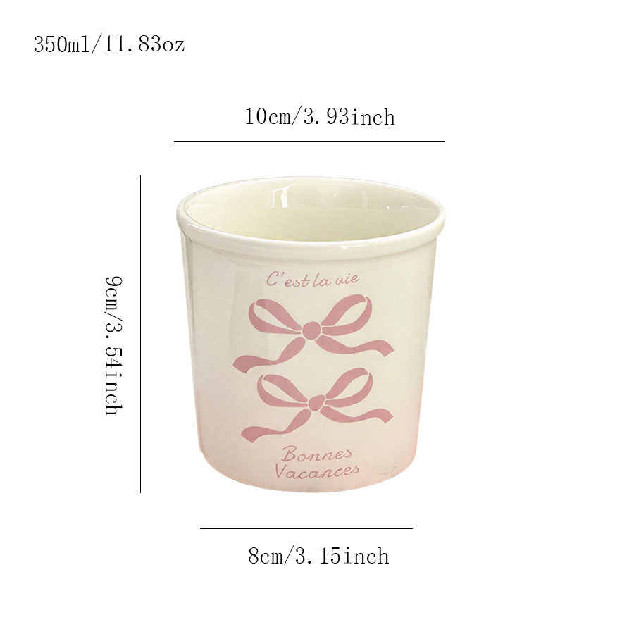 陶瓷杯 丝带蝴蝶结