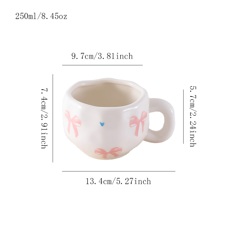 陶瓷杯 双层蝴蝶结