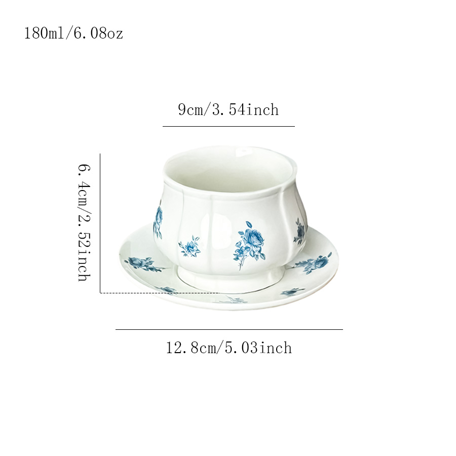 杯碟 手握蓝玫瑰