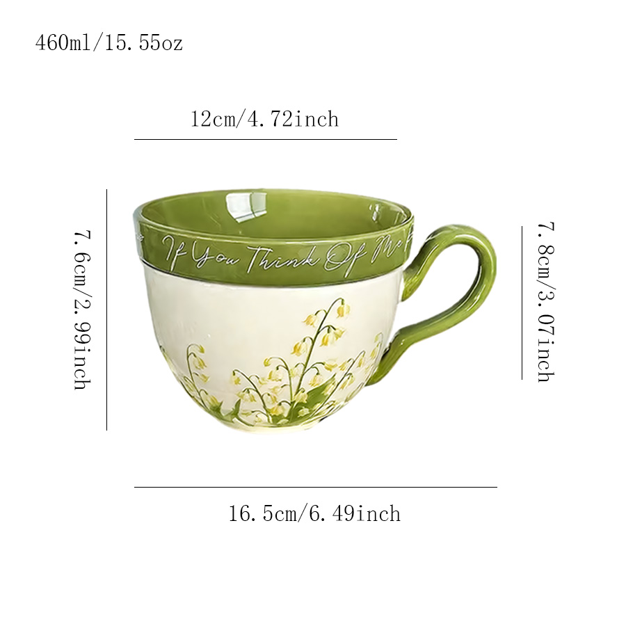 陶瓷杯 黄色铃兰花