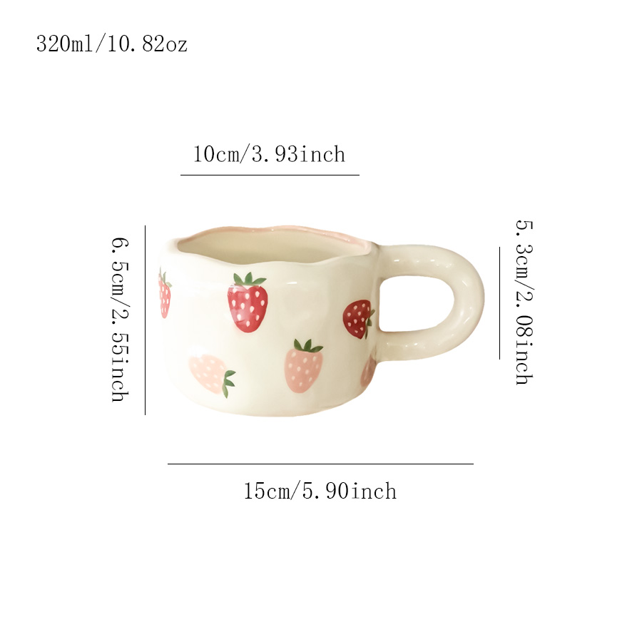 陶瓷杯 手绘草莓