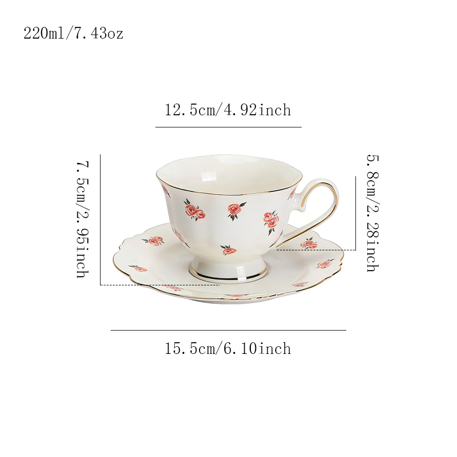 杯碟 小清新玫瑰