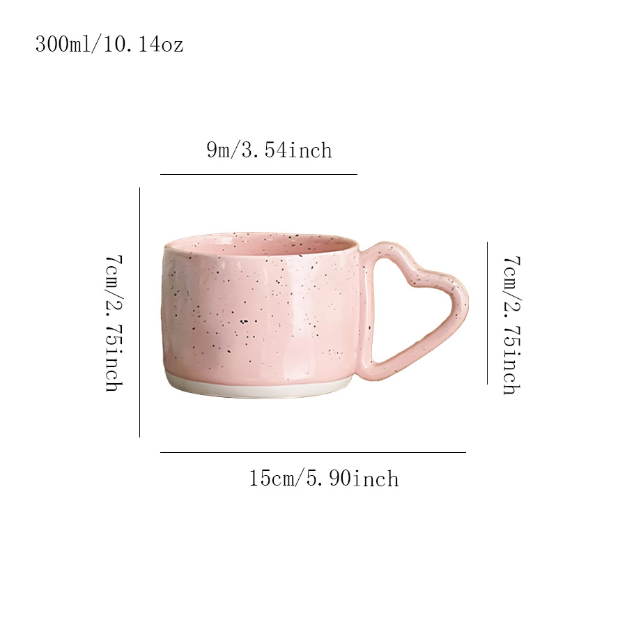 陶瓷杯 心柄泼墨