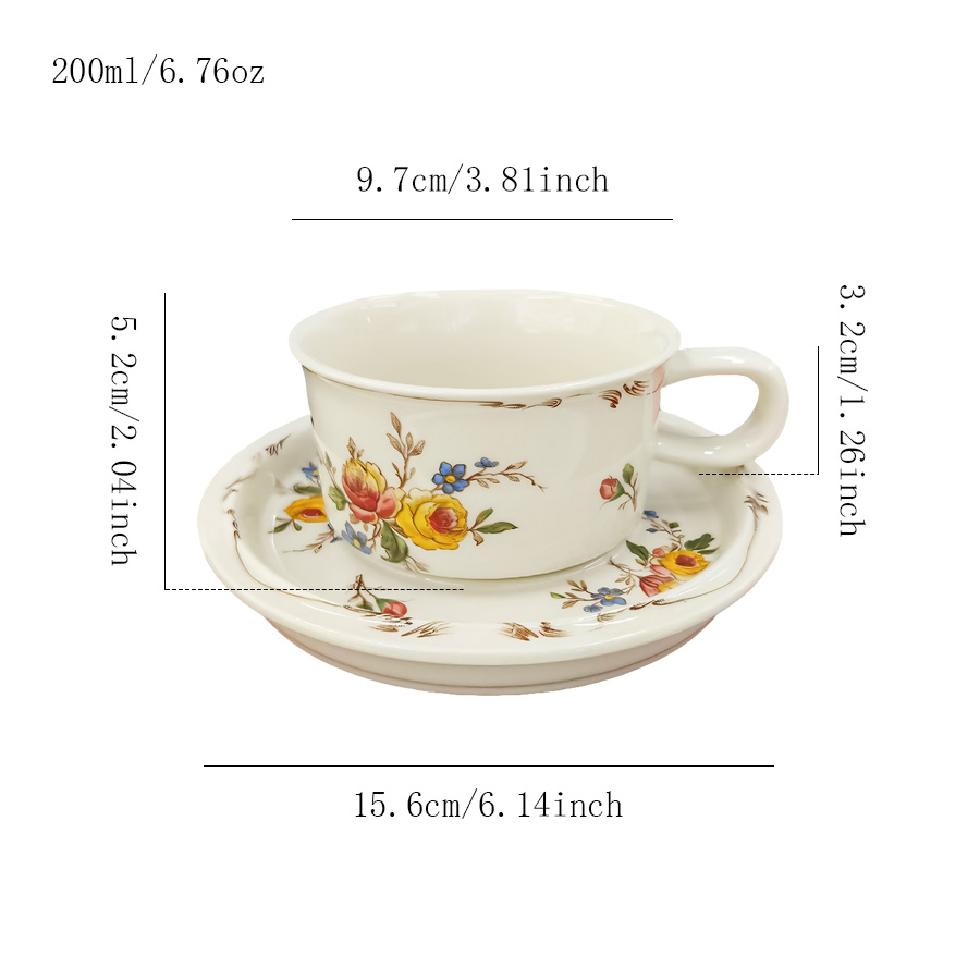 杯碟 法式复古花卉