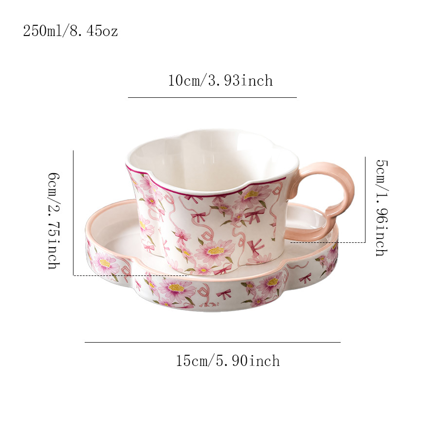 杯碟 复古蝴蝶结