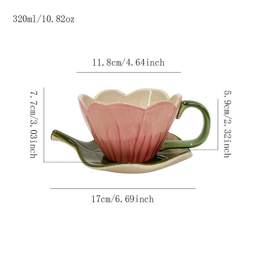 杯碟 手彩郁金香