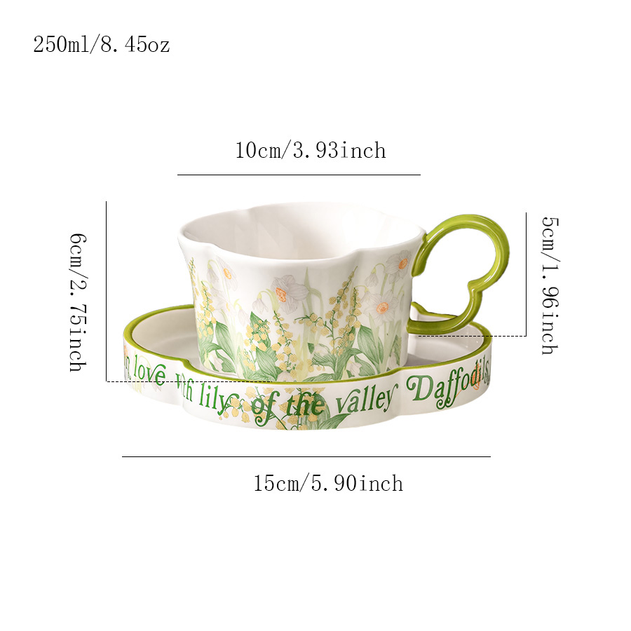 杯碟 梅花型铃兰花