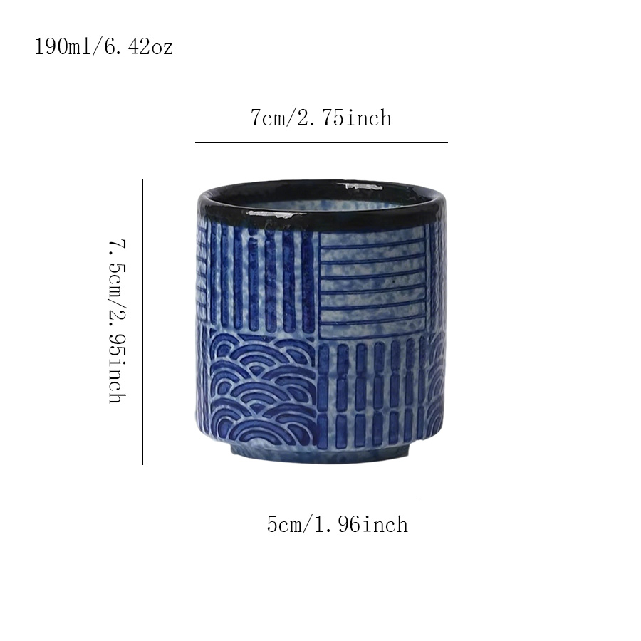 陶瓷杯 青海波纹