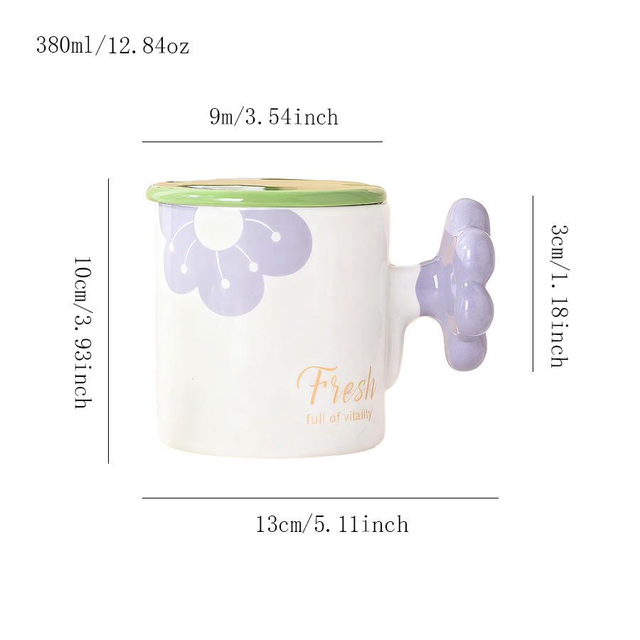 陶瓷杯 清新花朵杯